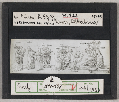 Vorschaubild Albrecht Dürer: Verleumdung des Apelles. Wien, Albertina 